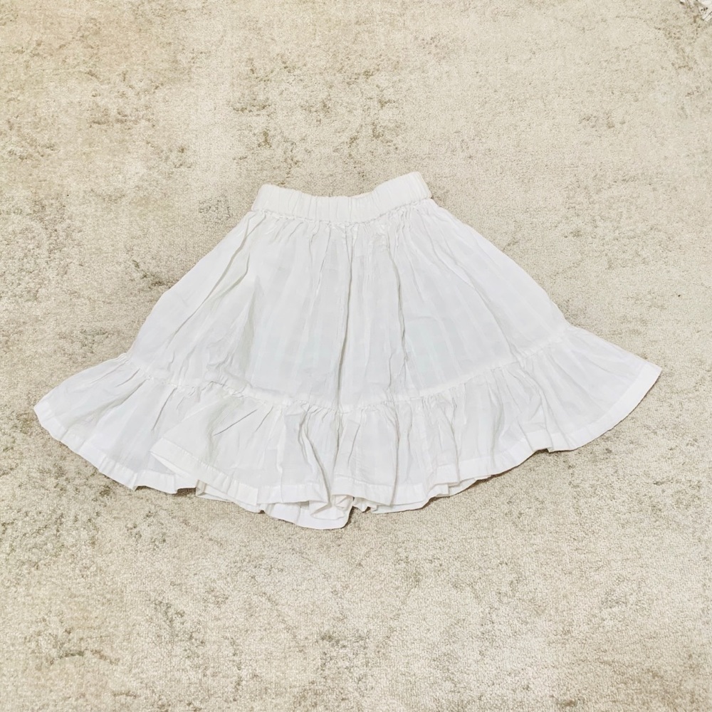 White Boho Midi Skirt